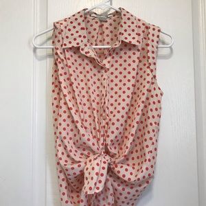 Polka dot button up blouse